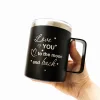 Термокружка чорна з гравіюванням "Love you to the moon and back" - Зображення 6