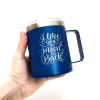 Термокружка з індивідуальним гравіюванням синя - Зображення 4