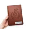 Блокнот Щоденник іменний для юриста з гравіюванням Феміди, коричневий матовий
