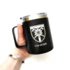 Термокружка військовому з гравіюванням емблеми 128 ОГШБ, чорна - Зображення 4