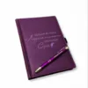 Комплект Блокнот та ручка для вчителя “Тільки велика людина може навчити маленьке серце” фіолетовий матовий - Зображення 6