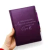 Комплект Блокнот та ручка для вчителя “Тільки велика людина може навчити маленьке серце” фіолетовий матовий - Зображення 4