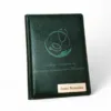 Блокнот Щоденник іменний лікарю з гравіюванням "Лікар - це людина, яка домальовує на долоні лінію життя!", зелений глянець