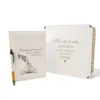 Подарунок вчителю – Іменний комплект. Блокнот та ручка в дерев’яній коробці з гравіюванням, білий глянець