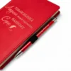 Подарунок вчителю Комплект Блокнот та ручка з гравіюванням “Найкращій вчительці”, червоний матовий - Зображення 3