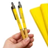 Подарунок вчителю - Комплект Блокнот та ручка з іменним гравіюванням, жовтий матовий - Зображення 2