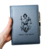 Подарунок юристу - Комплект Блокнот та ручка з гравіюванням Феміди, сірий матовий Металік - Зображення 7