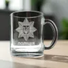 Подарунок поліцейському - Склянна чашка з гравіюванням «Поліція» - Зображення 4