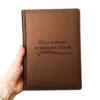 Подарунок для керівника – Блокнот Щоденник з гравіюванням, коричневий матовий Металік