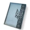 Патріотичний блокнот із гравіюванням Тризуба та орнаменту сірий матовий Металік - Зображення 2