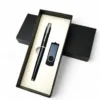 Подарунковий комплект «Ручка + Флешка» без гравіювання в подарунковій коробці, чорний