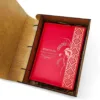 Подарунковий набір для вчителя: блокнот з гравіюванням червоний матовий + дерев’яна коробка-книга - Зображення 2