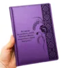 Подарунок першій вчительці – Комплект Блокнот з гравіюванням в дерев’яній коробці-книзі з гравіюванням, фіолетовий матовий Металік - Зображення 4