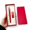 Подарунковий комплект «Ручка + Флешка» без гравіювання в подарунковій коробці, червоний - Зображення 3