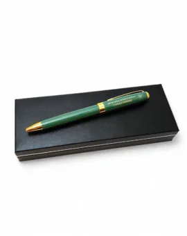 Подарункова ручка з гравіюванням “Державна прикордонна служба України” зелена, в подарунковому футлярі