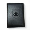 Блокнот Щоденник військовому з гравіюванням емблеми Хартія, чорний глянець