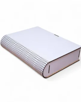 Дерев’яна коробка-книга для блокнота, біла