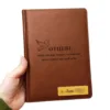 Подарунок для священника - іменний Блокнот Щоденник з гравіюванням, коричневий матовий