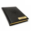 Подарунок керівнику - Блокнот з гравіюванням гербу "Для успішного керівника" в дерев'яній коробці-книзі, чорний глянець, золочений торець - Зображення 5