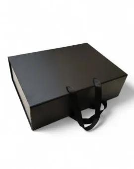 Подарункова коробка преміум для індивідуальних комплектів - з ручками, кришка на магнітах, чорна