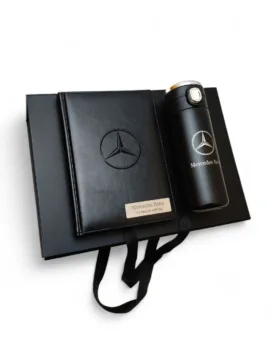 Подарунковий комплект «Mercedes‑Benz» - Блокнот та Термочашка з гравіюванням в преміальному пакуванні