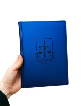 Блокнот Щоденник з гравіюванням емблеми Генеральної прокуратури України, синій Металік