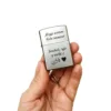 Подарунок чоловіку - Запальничка Zippo Satin Chrome з гравіюванням - Зображення 3