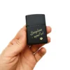 Подарунок коханому - Запальничка Zippo з гравіюванням "Загубиш - приб'ю!" чорна (з золотою основою) - Зображення 5