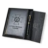 Комплект Блокнот та ручка з гравіюванням СБУ "Служба безпеки України", чорний глянець в подарунковій коробці з дизайном