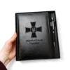 Комплект Блокнот та ручка військовому з гравіюванням Збройні сили України, чорний глянець в подарунковій коробці з дизайном - Зображення 4