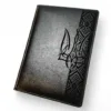 Блокнот Щоденник Патріотичний з гравіюванням Тризуб та орнамент, чорний глянець - Зображення 3