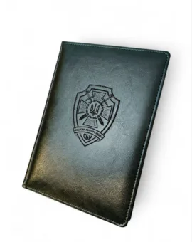 Блокнот Щоденник військовому з гравіюванням "Військова контррозвідка СБУ", зелений глянець