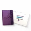 Подарунок для вчителя – Блокнот з гравіюванням в подарунковій коробці-сумці з тематичним дизайном, фіолетовий матовий Металік