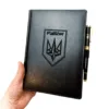 Подарунок військовому - Комплект Блокнот та ручка з гравіюванням Бригада «Рубіж», чорний глянець - Зображення 5