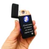 Подарунок коханому - USB запальничка з гравіюванням "Нехай навіть на відстані моє тепло зігріває тебе", чорна матова - Зображення 4