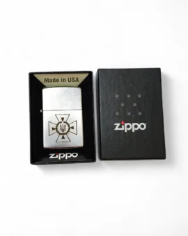 Бензинова запальничка Zippo Classic Street Chrome з гравіюванням емблеми ДСНС