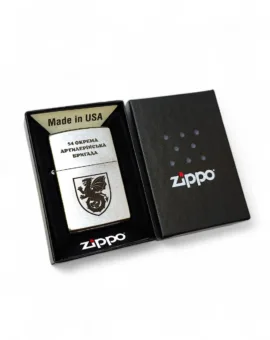 Запальничка Zippo Classic Street Chrome з гравіюванням емблеми 54 окремої артилерійської бригади
